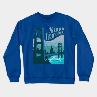 San Francisco in Blue Crewneck Sweatshirt